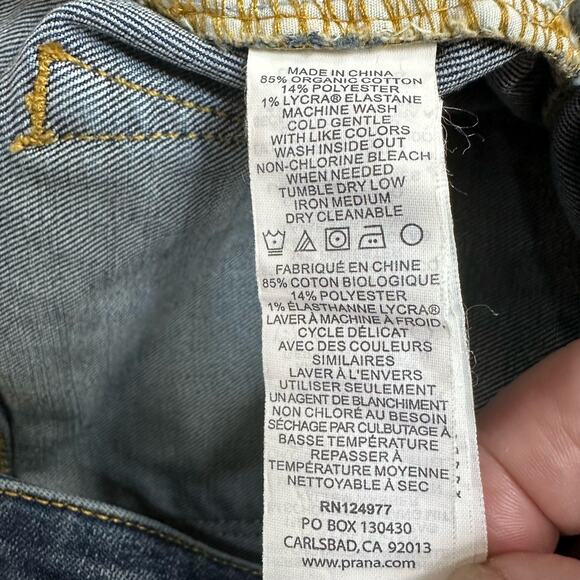 Prana Dark Wash Skinny Jeans Mid Rise WMNS 4/27 #W4LJTL316 Casual Travel Comfort - Picture 7 of 8